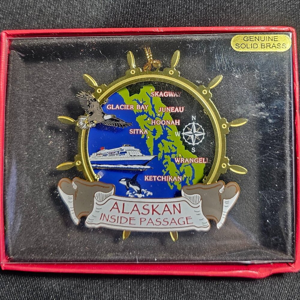 Nations Treasures Genuine Solid Brass Alaska Ornament